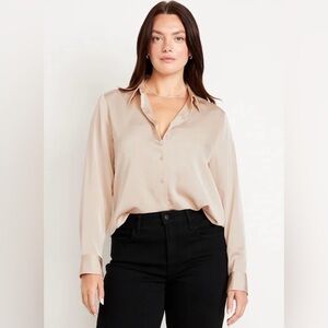 Old Navy Classic Button-Down Satin Shirt